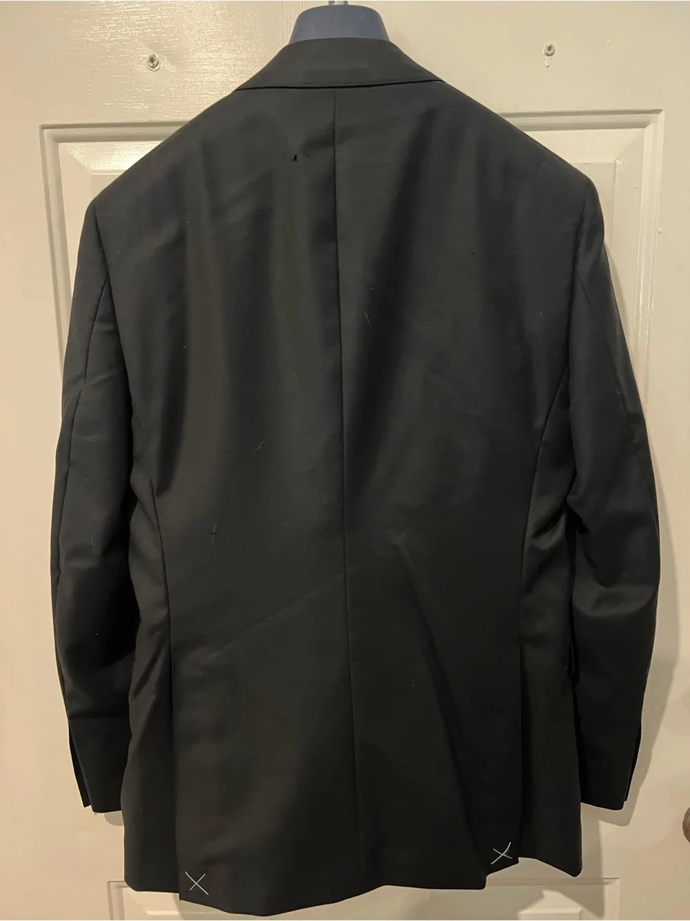 Paul Betenly Classic Black Men's Two-Button Black Suit
